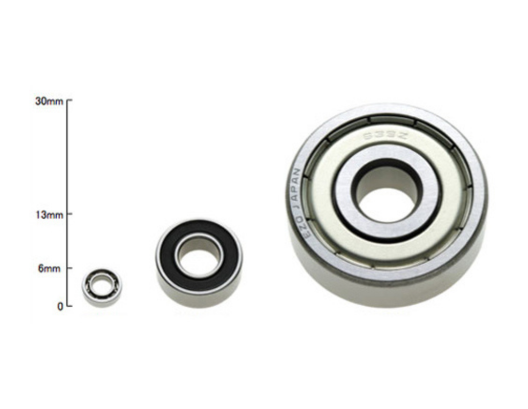 Image showing the scale of EZO brand miniature ball bearings